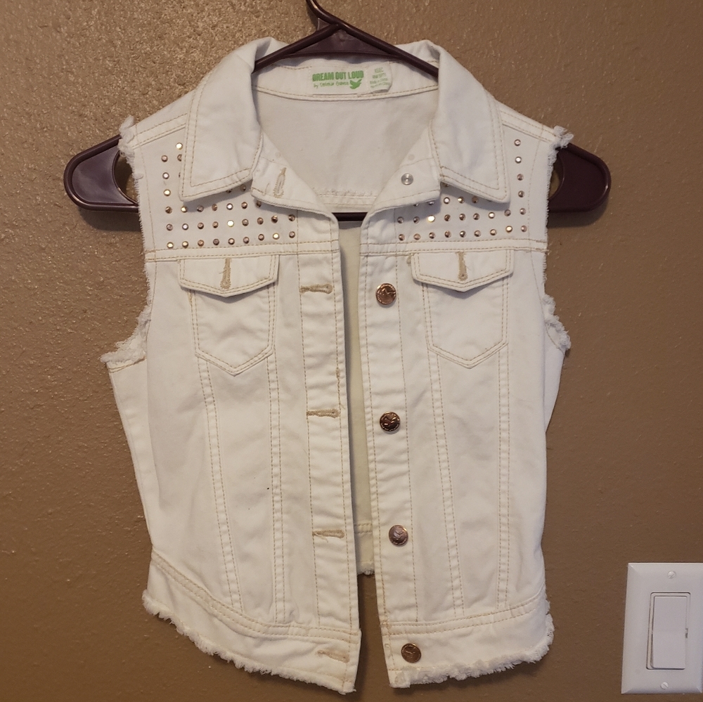 White jean vest